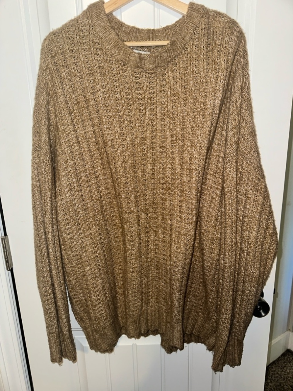 Tunic Crewneck Knit Sweater in Taupe